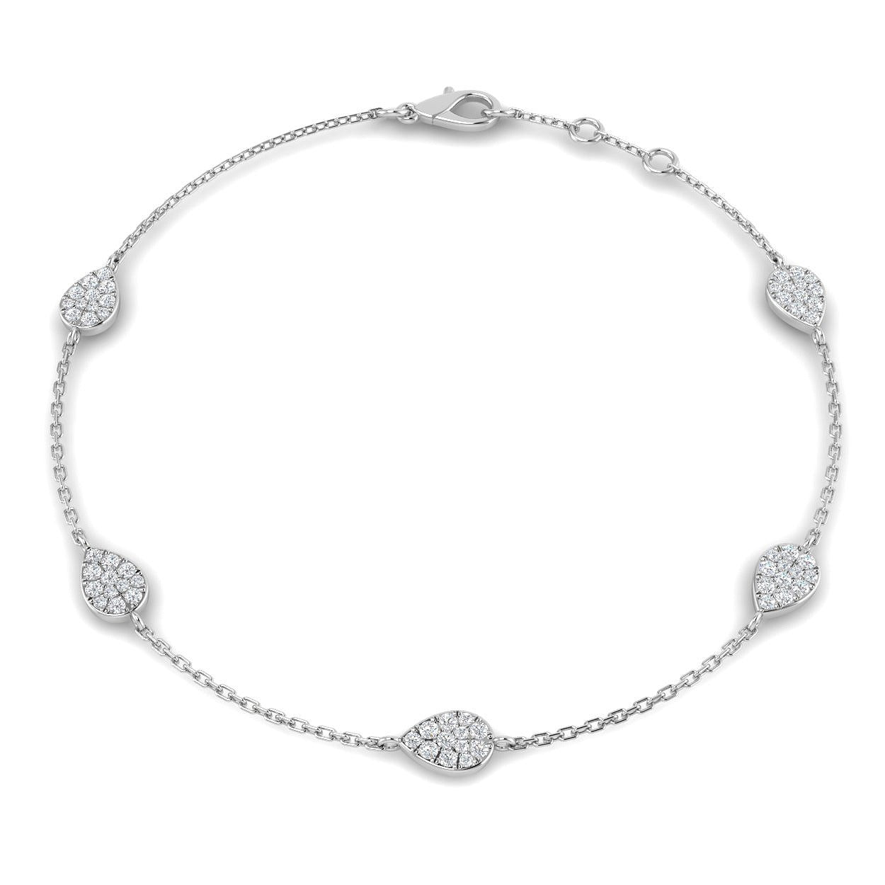 Pavé Diamond Bracelet, Station Bracelet, Gold Chain Bracelet, Fine Jewelry Bracelet