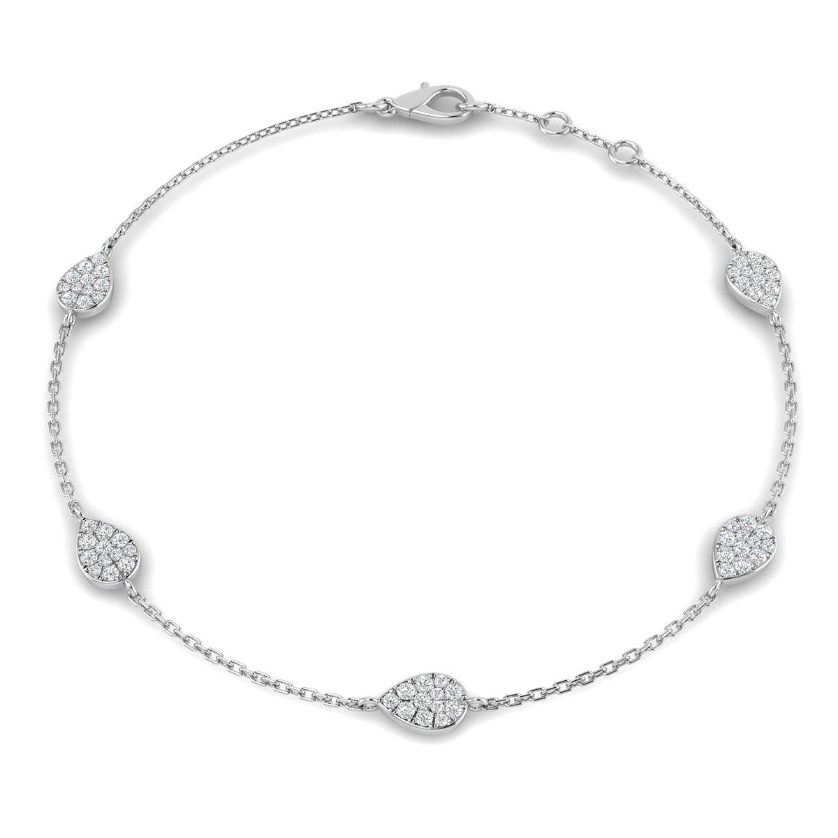 Pavé Diamond Bracelet, Station Bracelet, Gold Chain Bracelet, Fine Jewelry Bracelet