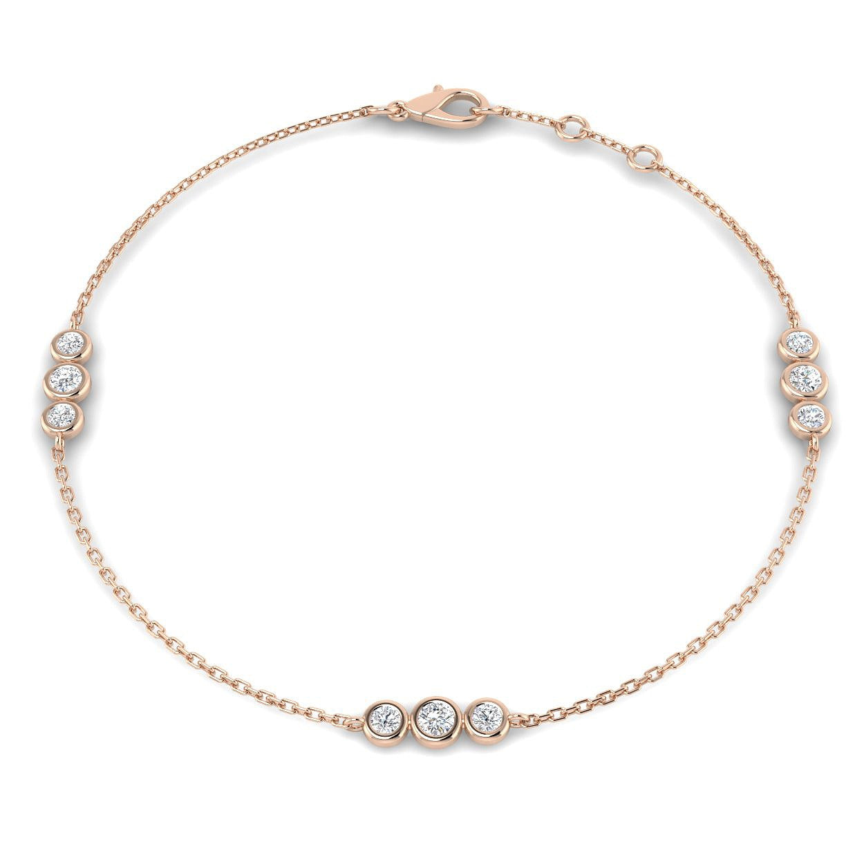 Round Brilliant Diamond, Minimalist Diamond Bracelet, Fine Jewelry, Luxury Bracelet, Anniversary Gift