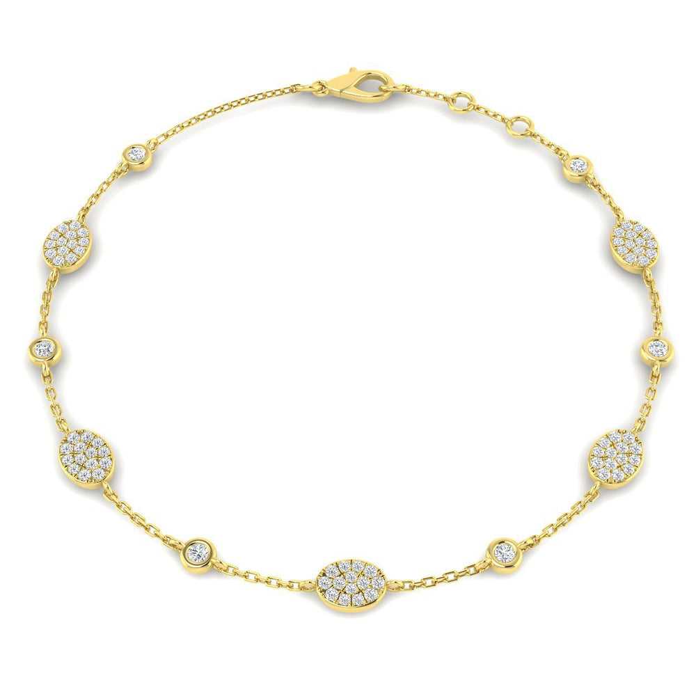 Pavé Diamond, Bezel Set, Diamond Bracelet, Circle Bracelet