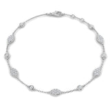 Lab Grown Diamond Bracelet, Platinum Bracelet, Marquise Station Bracelet
