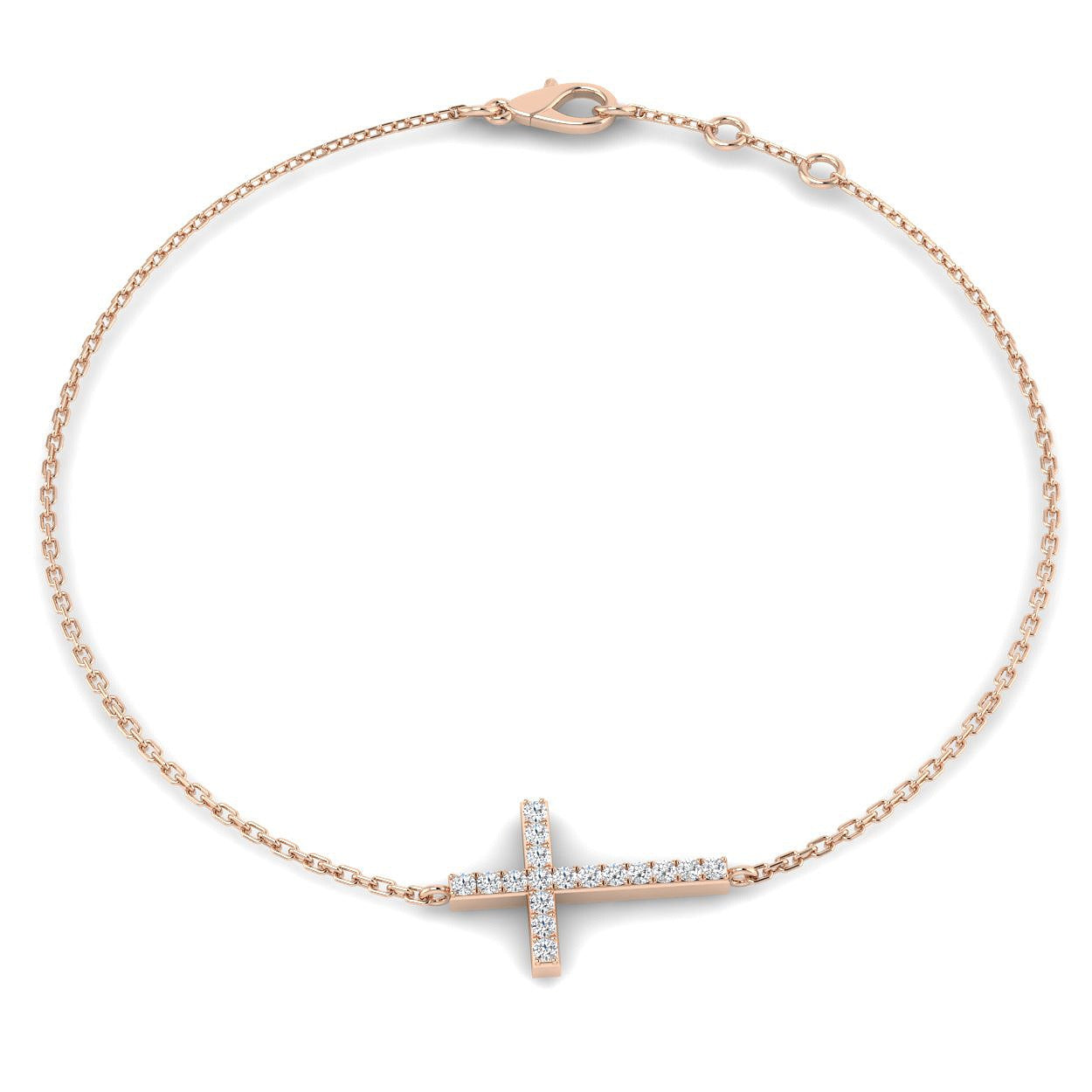 Fine Jewellery Diamond Cross Chain Bracelet
