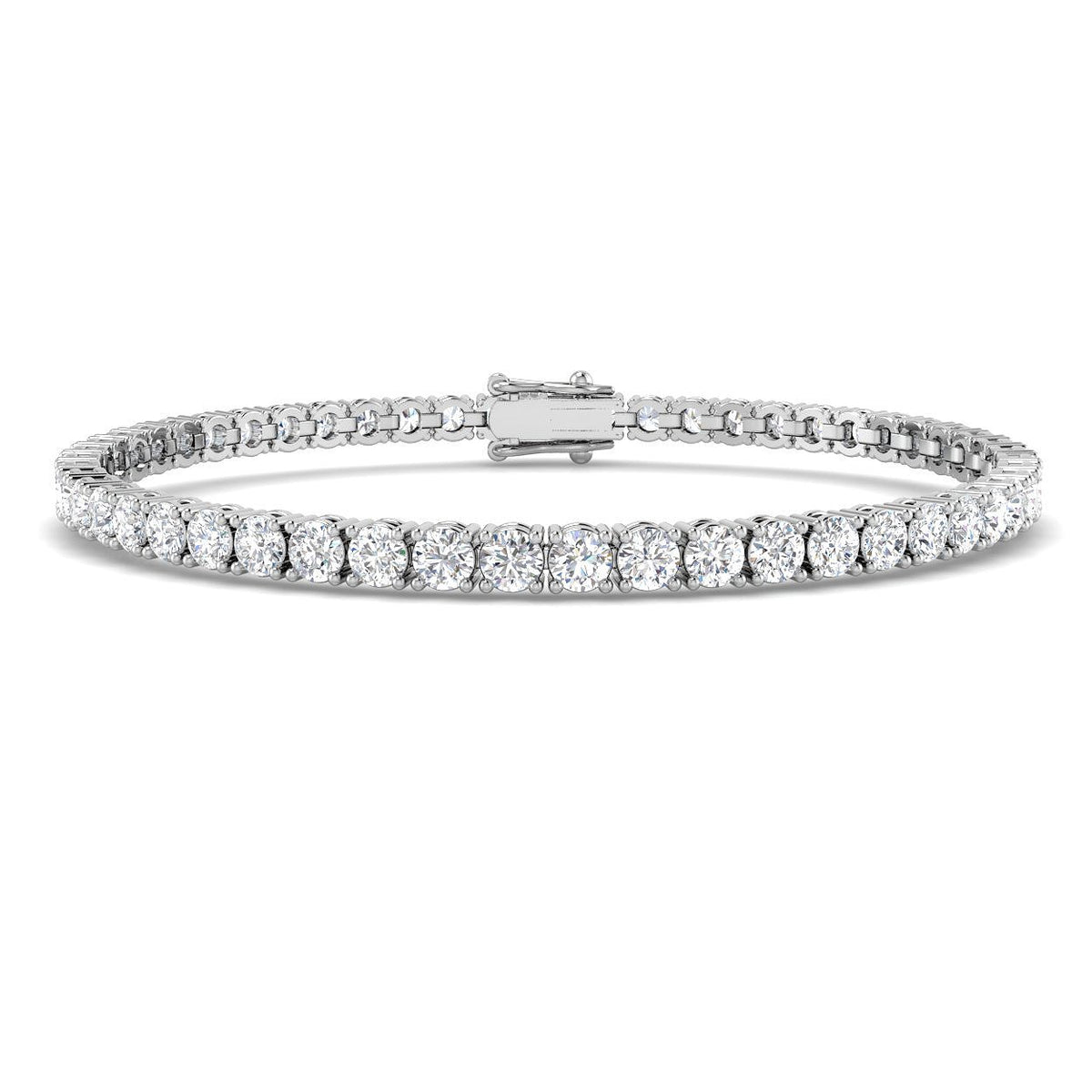 9ct White Gold 6.99ct Lab Grown Diamond Tennis Bracelet