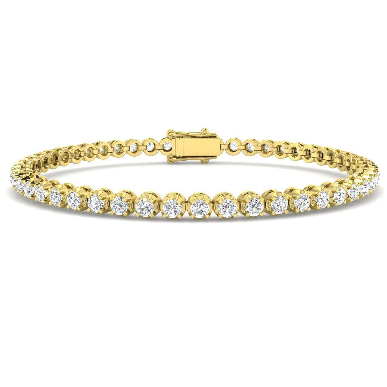 Bracelet de tennis de luxe en or et platine, serti de diamants ronds.