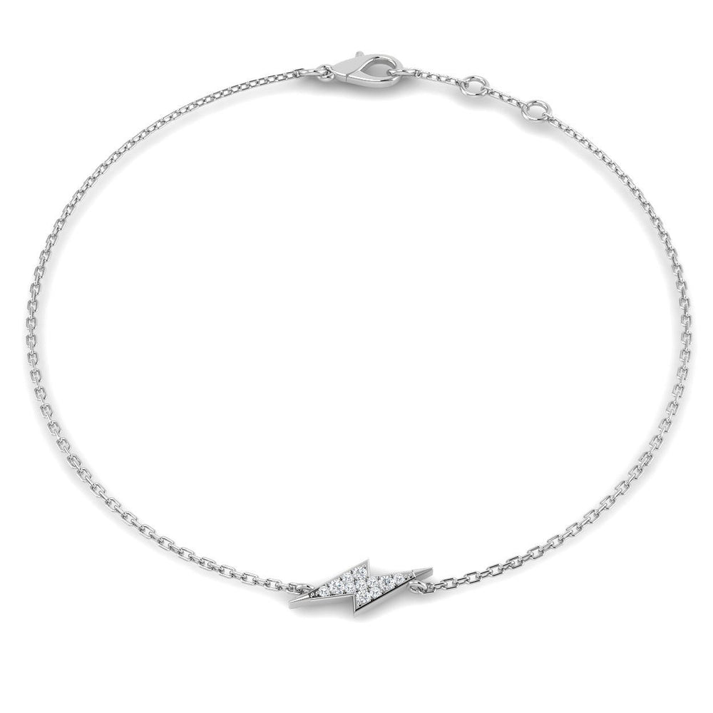 Lightning Bolt Bracelet, Diamond Charm Bracelet, Natural Diamond Bracelet