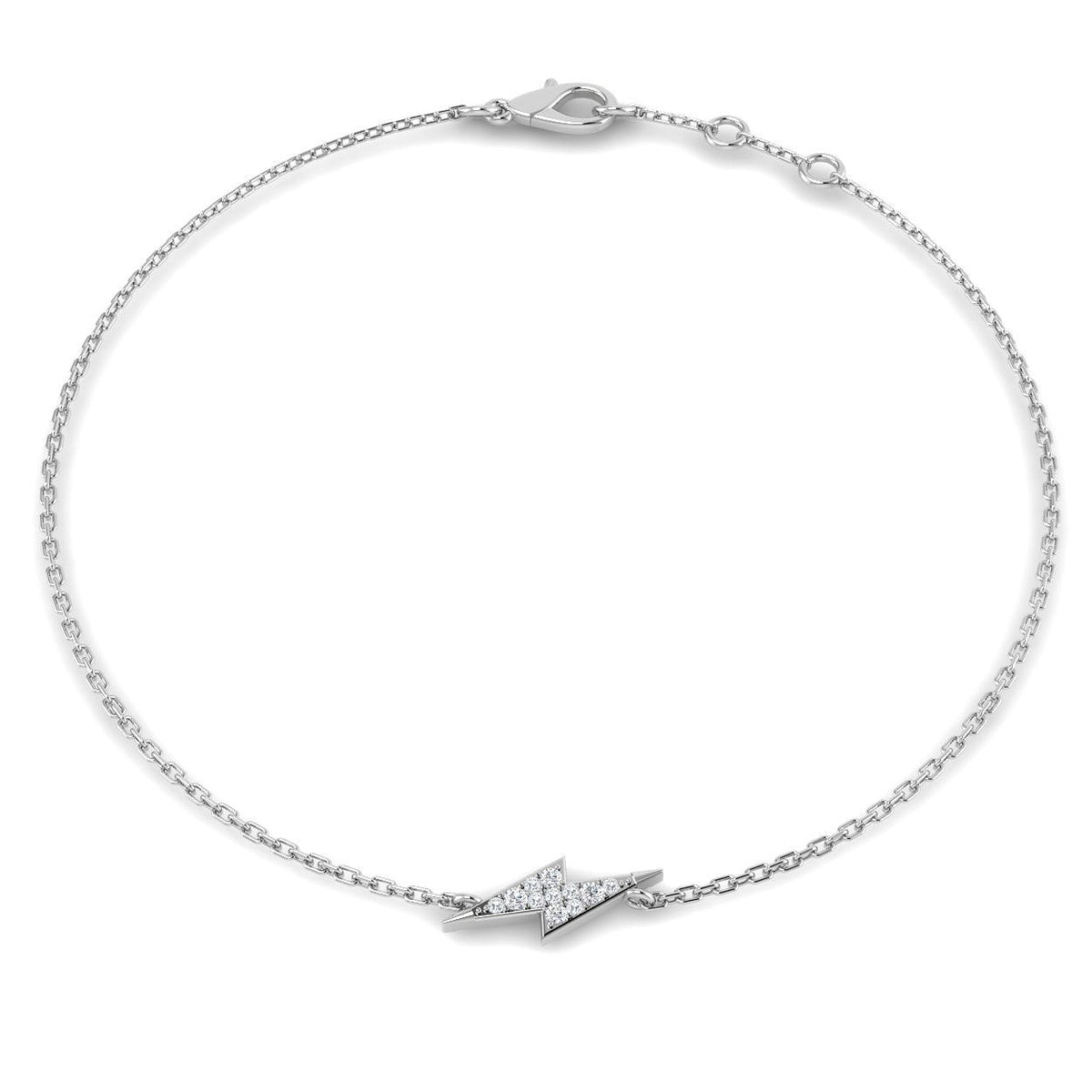 Lightning Bolt Bracelet, Diamond Charm Bracelet, Natural Diamond Bracelet