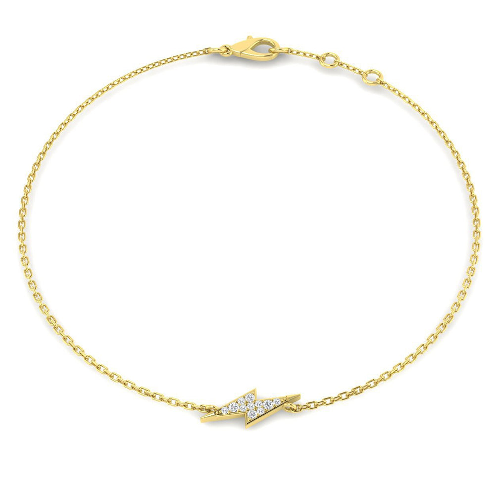 9K Gold Bracelet, Solid Gold Jewelry, Petite Bracelet, Minimalist Diamond Bracelet