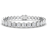Natural Diamond Bracelet, Octagon Diamond Bracelet, Bezel Set Diamond Bracelet, Diamond Tennis Bracelet