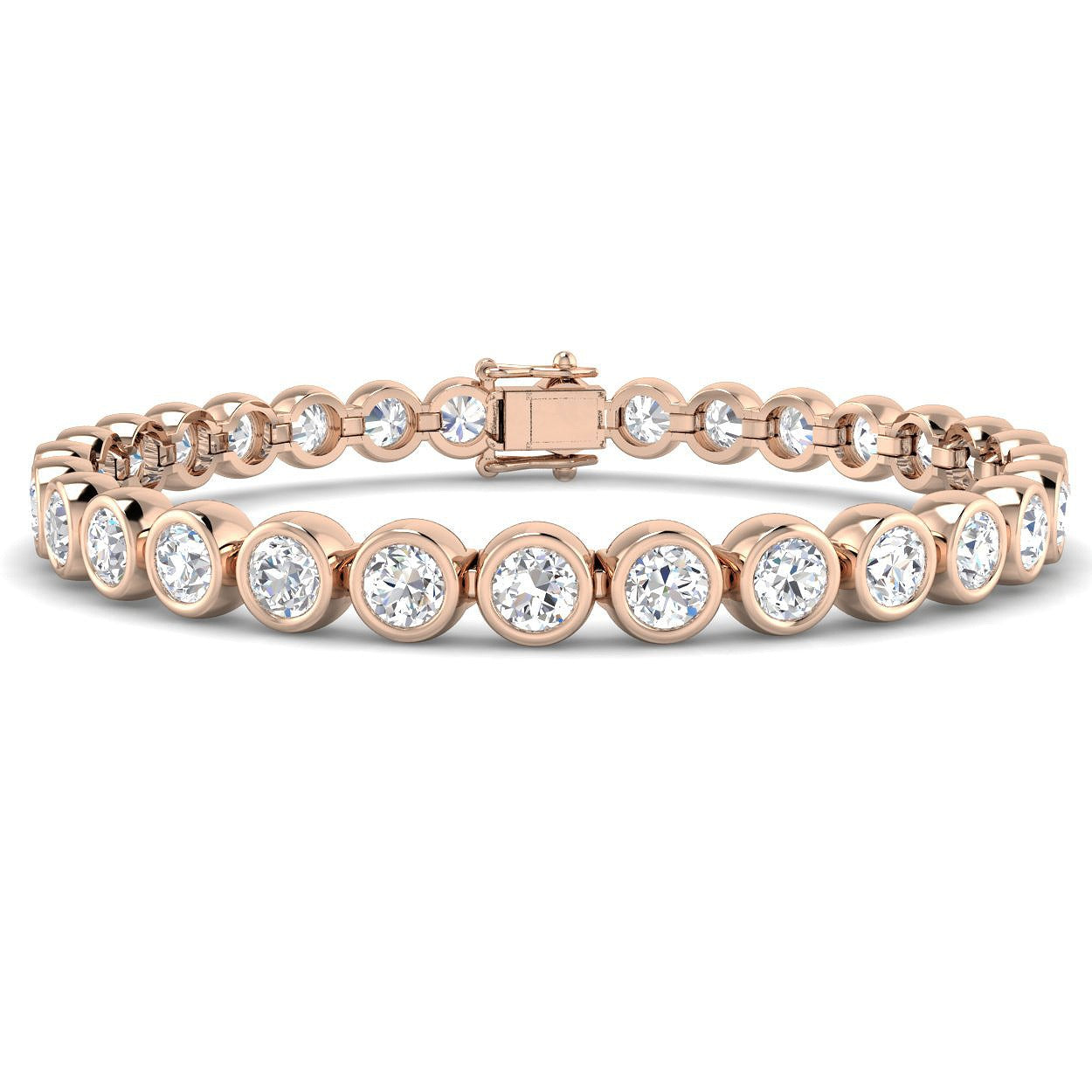 Clover Diamant-Kettenarmband mit Lünetten- und Pavé-Fassung aus Naturdiamanten in Platin