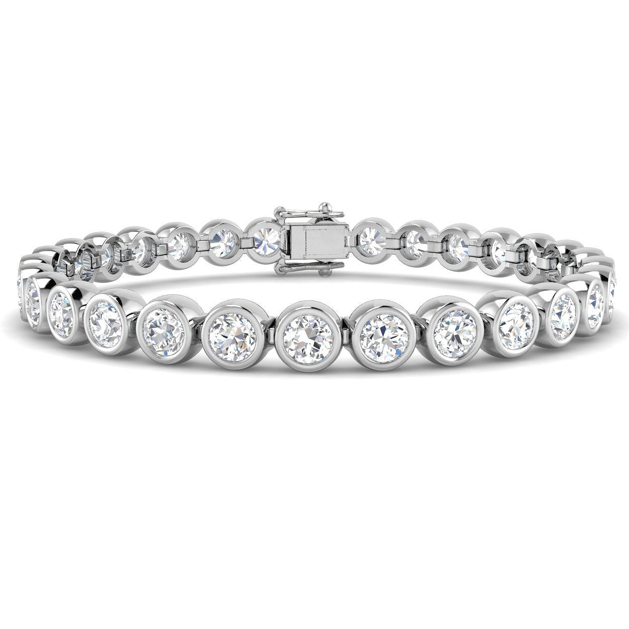 Clover Diamant-Kettenarmband mit Lünetten- und Pavé-Fassung aus Naturdiamanten in Platin