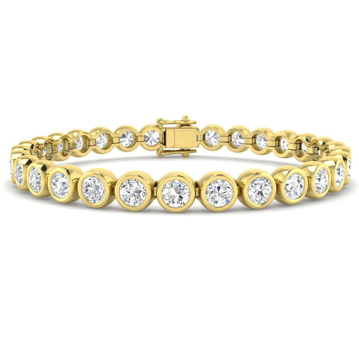 Clover Diamant-Kettenarmband mit Lünetten- und Pavé-Fassung aus Naturdiamanten in Platin
