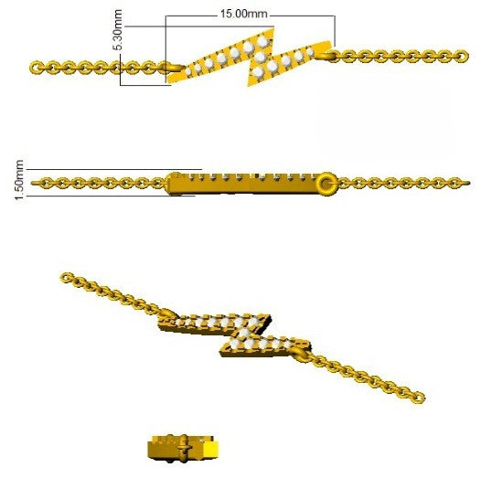 Clover Diamant-Kettenarmband mit Lünetten- und Pavé-Fassung aus Naturdiamanten in Platin