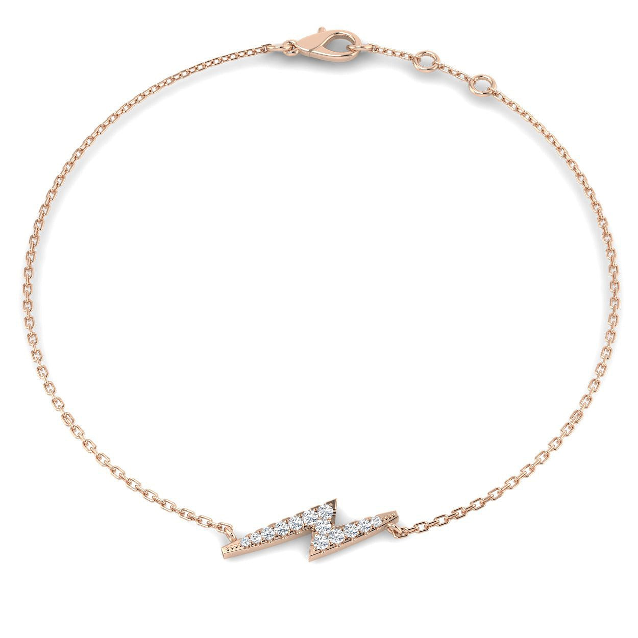 Clover Diamant-Kettenarmband mit Lünetten- und Pavé-Fassung aus Naturdiamanten in Platin