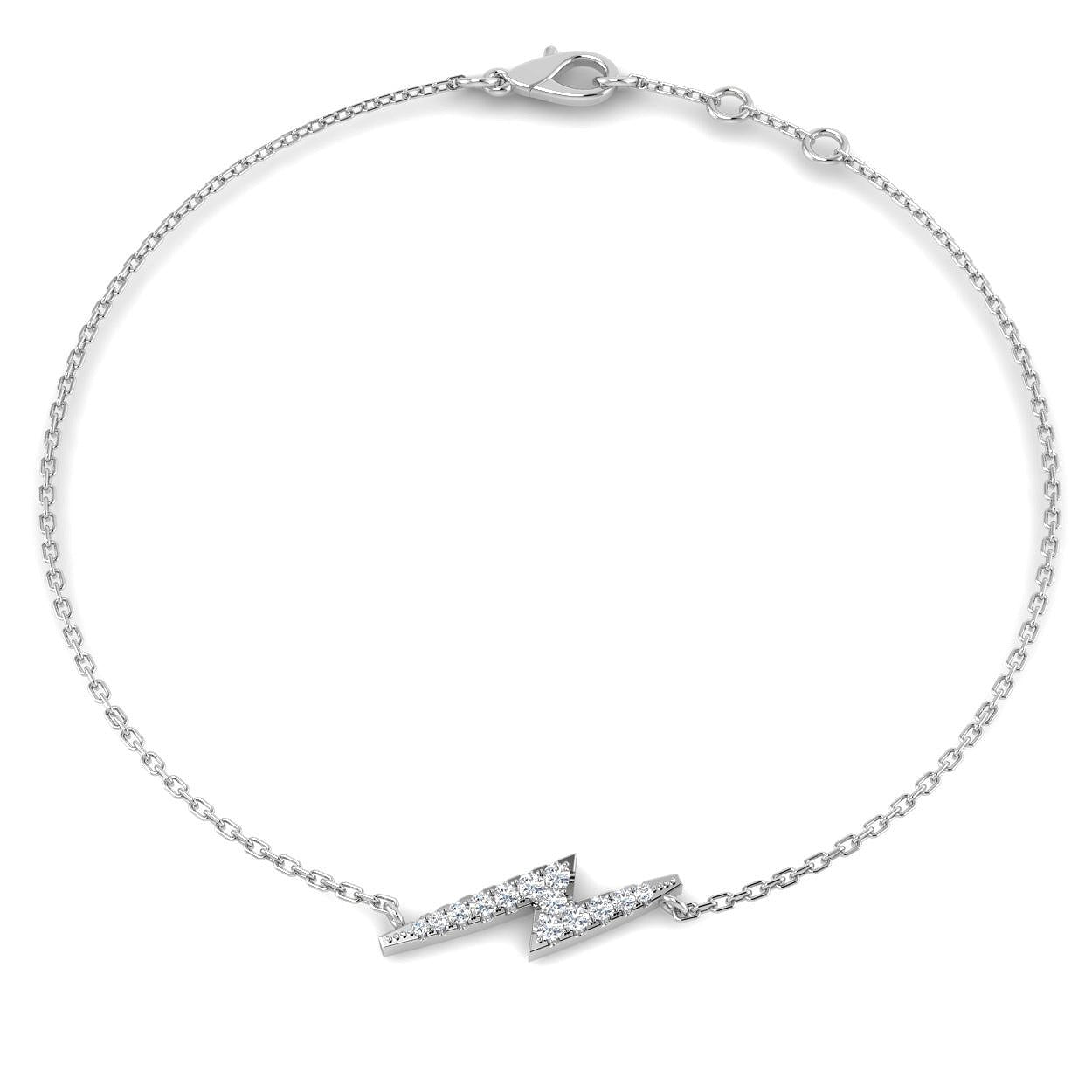 Clover Diamant-Kettenarmband mit Lünetten- und Pavé-Fassung aus Naturdiamanten in Platin