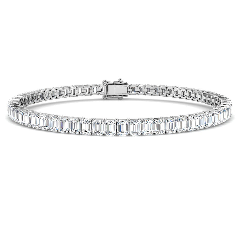 Emerald Diamond Bracelet, 18K Yellow Gold Bracelet, Diamond Link Bracelet