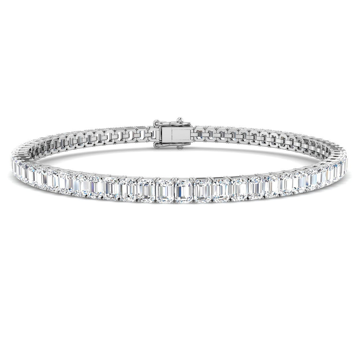 Emerald Diamond Bracelet, 18K Yellow Gold Bracelet, Diamond Link Bracelet
