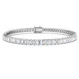 Emerald Diamond Bracelet, 18K Yellow Gold Bracelet, Diamond Link Bracelet