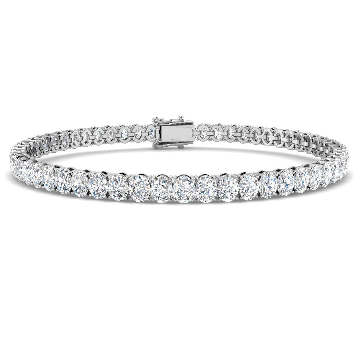 Lab Grown Diamond Bracelet, Oval Diamond Bracelet, Oval Tennis Bracelet, 18K White Gold Bracelet