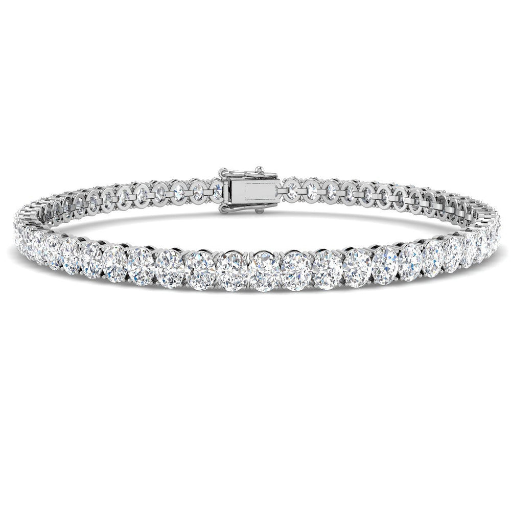 Lab Grown Diamond Bracelet, Oval Diamond Bracelet, Oval Tennis Bracelet, 18K White Gold Bracelet