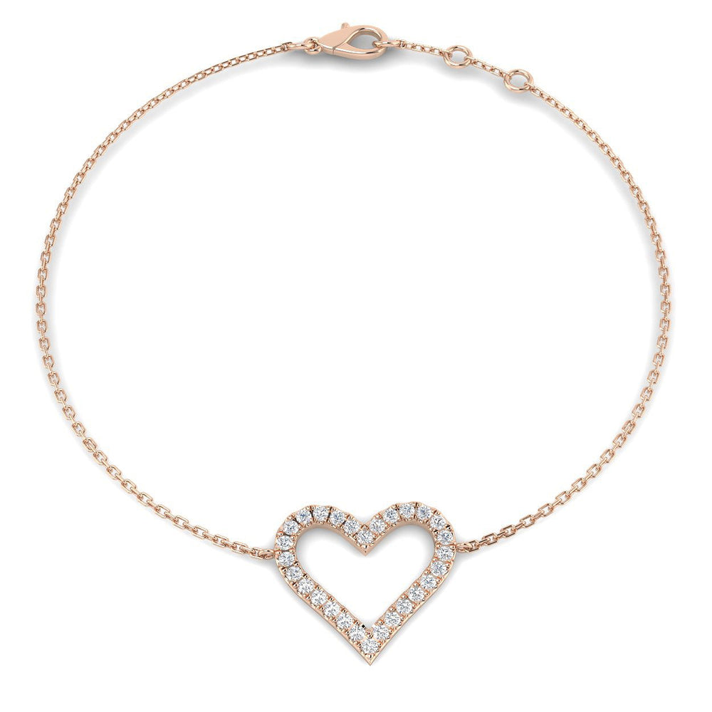 Gold Chain Bracelet, Minimalist Heart Bracelet, Anniversary Gift, Valentine Gift, Fine Gold Jewelry