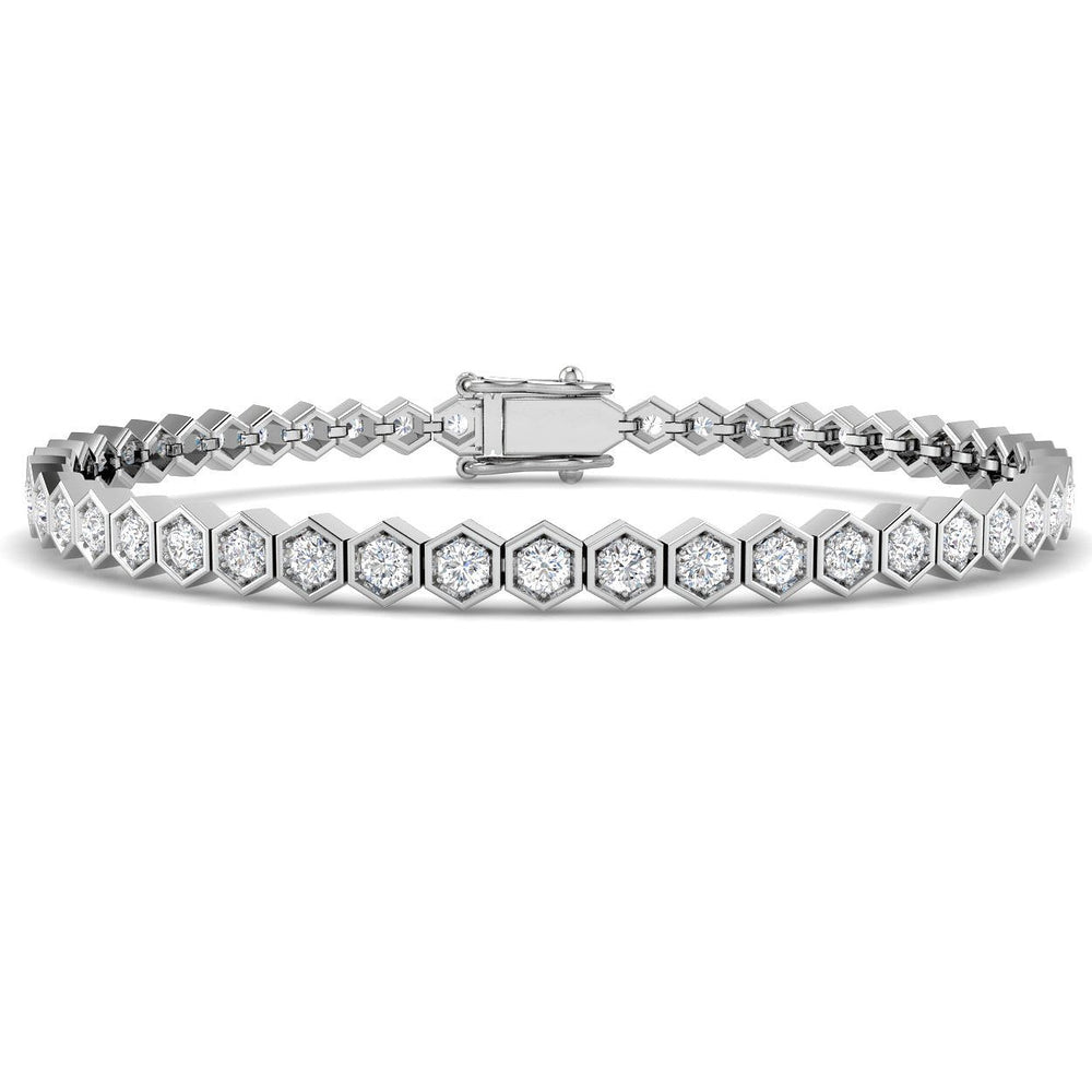 Lab Grown Diamond Bracelet, Platinum Diamond Bracelet, Diamond Tennis Bracelet, Bezel Set Diamond Bracelet