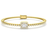 Bracelet de tennis de luxe en or et platine, serti de diamants ronds.