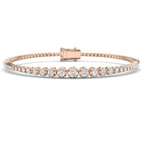 Round Lab Grown Diamond Graduate Tennis Bracelet in Platinum with Prong Set Box Clasp