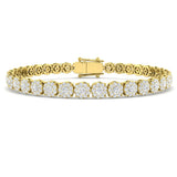 3.85Ct Diamond Halo Bracelet, Platinum Diamond Tennis Bracelet, Round Cut Diamond Halo Bracelet