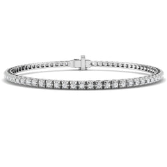 9ct White Gold 1.08ct Natural Diamond Tennis Bracelet