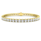 18K White Gold Round Natural Diamond Tennis Bracelet in Prong Set with Secure Box Clasp