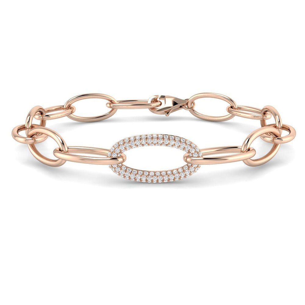 9K 18K Gold Lab Diamond Bracelet with Lobster Clasp