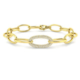 Pave Set Round Lab Diamond Chain Bracelet