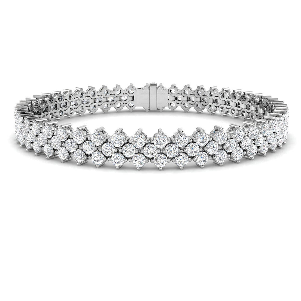 Lab Grown Diamond Bracelet, Platinum Diamond Bracelet, Three Row Tennis Bracelet, Diamond Tennis Bracelet
