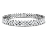Lab Grown Diamond Bracelet, Platinum Diamond Bracelet, Three Row Tennis Bracelet, Diamond Tennis Bracelet