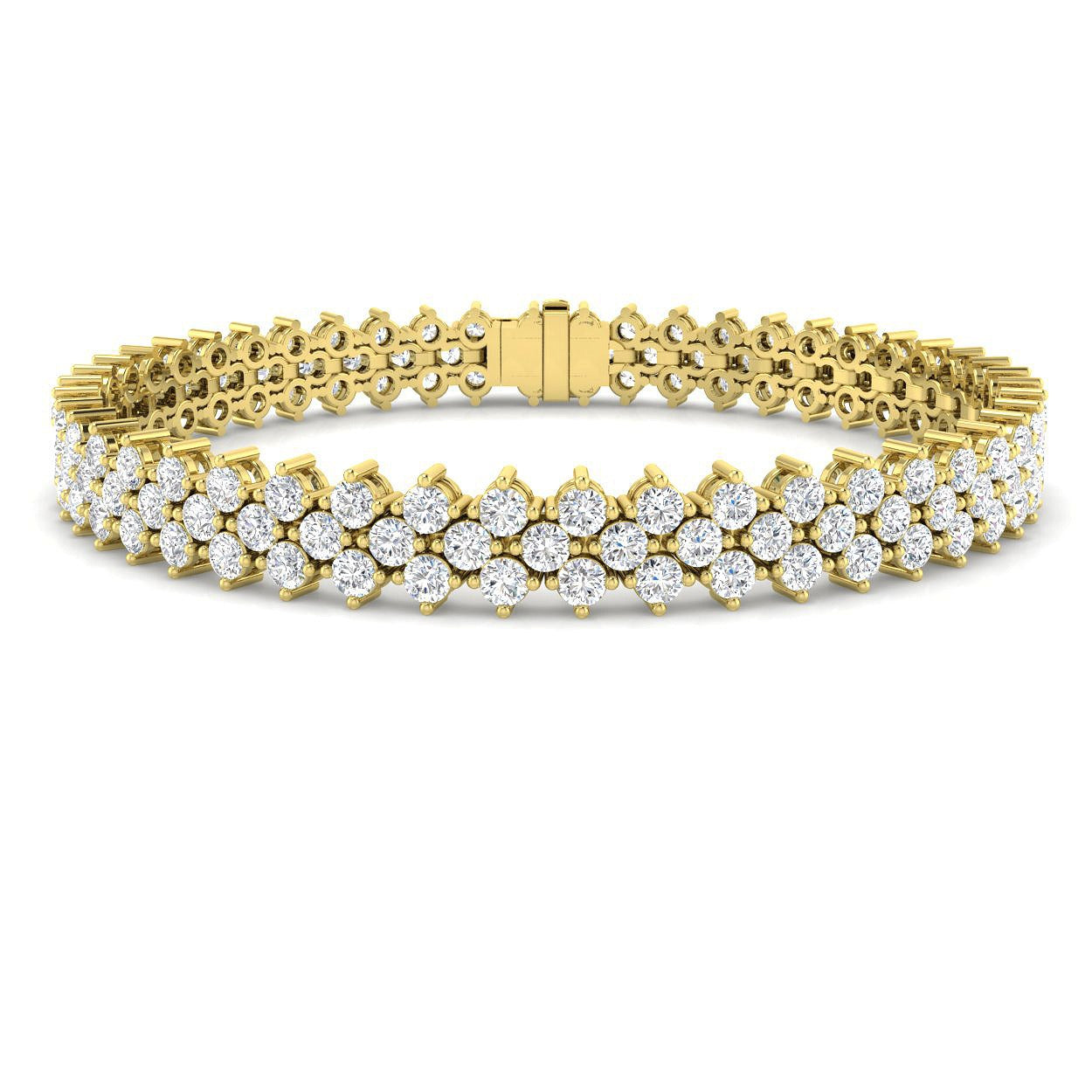 Round Diamond Bracelet, Prong Set Diamond Bracelet, Platinum Jewelry Bracelet, Luxury Diamond Bracelet