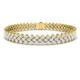 Round Diamond Bracelet, Prong Set Diamond Bracelet, Platinum Jewelry Bracelet, Luxury Diamond Bracelet