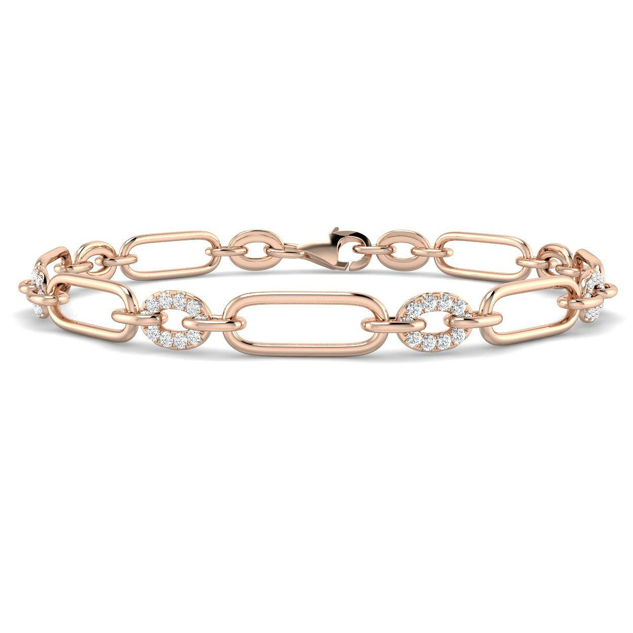 Close Up Natural Diamond Paperclip Bracelet