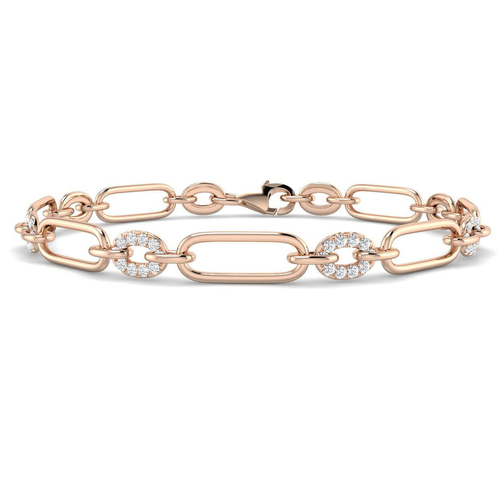 Close Up Natural Diamond Paperclip Bracelet