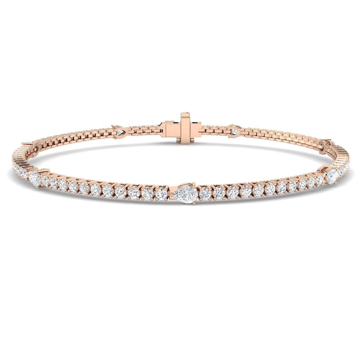 Natural Diamond Bracelet, Round Diamond Bracelet, Pear Cut Diamond Bracelet,