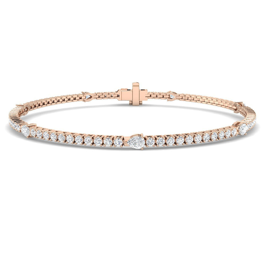 Natural Diamond Bracelet, Round Diamond Bracelet, Pear Cut Diamond Bracelet,