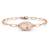 Clover Diamant-Kettenarmband mit Lünetten- und Pavé-Fassung aus Naturdiamanten in Platin