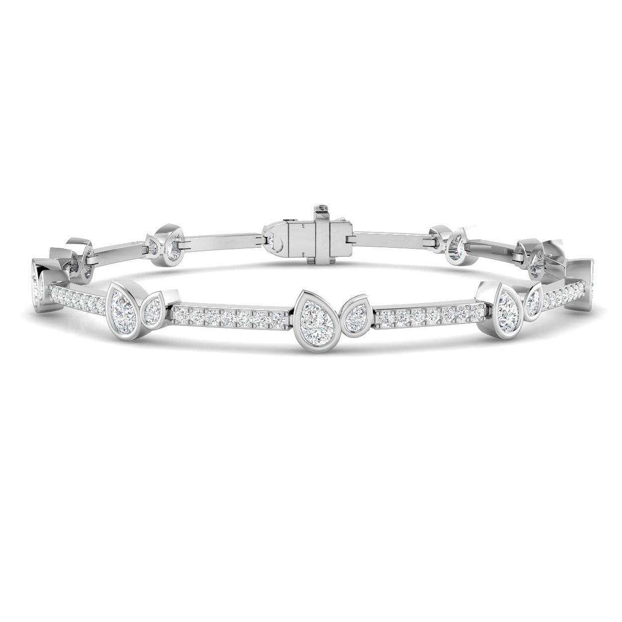 9K Yellow Gold Bracelet, Prong Set Diamond Bracelet, Bezel Set Diamond Bracelet, Luxury Diamond Bracelet