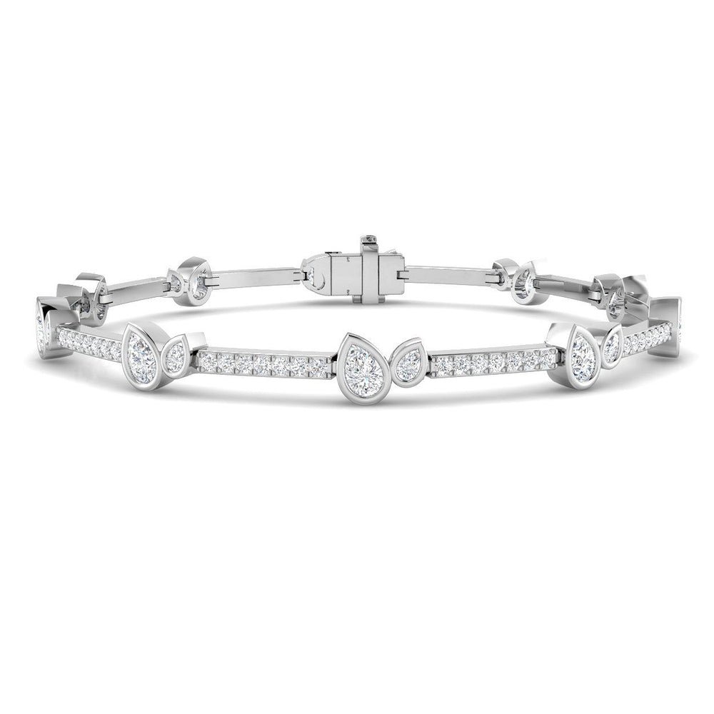 9K Yellow Gold Bracelet, Prong Set Diamond Bracelet, Bezel Set Diamond Bracelet, Luxury Diamond Bracelet