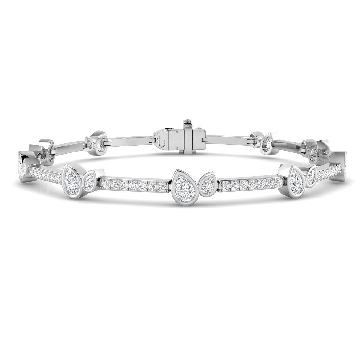 9K Yellow Gold Bracelet, Prong Set Diamond Bracelet, Bezel Set Diamond Bracelet, Luxury Diamond Bracelet