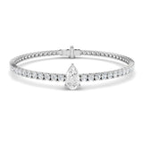 Prong Set Diamond Bracelet, Pear Shape Diamond Bracelet, Gold Diamond Bracelet, Luxury Diamond Bracelet