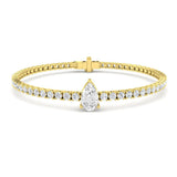 Lab Grown Diamond Bracelet, Pear Cut Diamond Bracelet, Diamond Tennis Bracelet, 9K Yellow Gold Bracelet