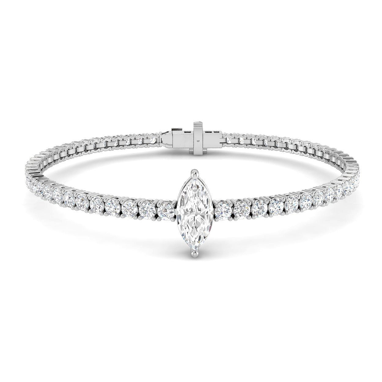 Lab Grown Diamond Bracelet, Marquise Diamond Bracelet, Marquise Solitaire Bracelet, Diamond Tennis Bracelet