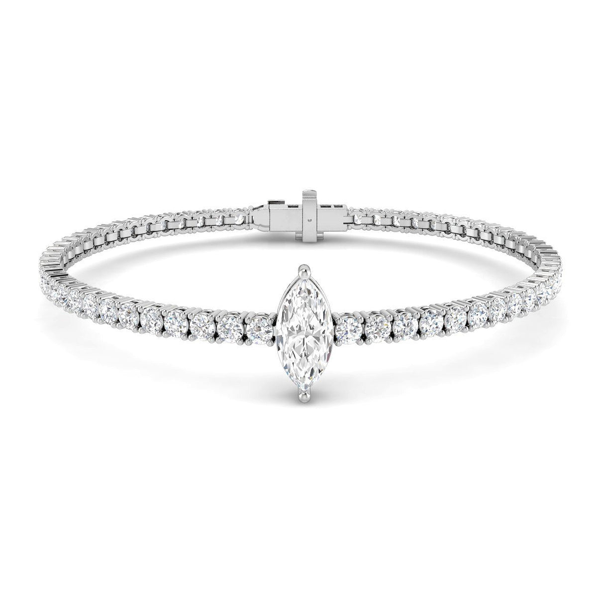 Lab Grown Diamond Bracelet, Marquise Diamond Bracelet, Marquise Solitaire Bracelet, Diamond Tennis Bracelet