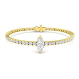 Round Diamond Bracelet, Prong Set Diamond Bracelet, 18K White Gold Bracelet, Luxury Diamond Bracelet