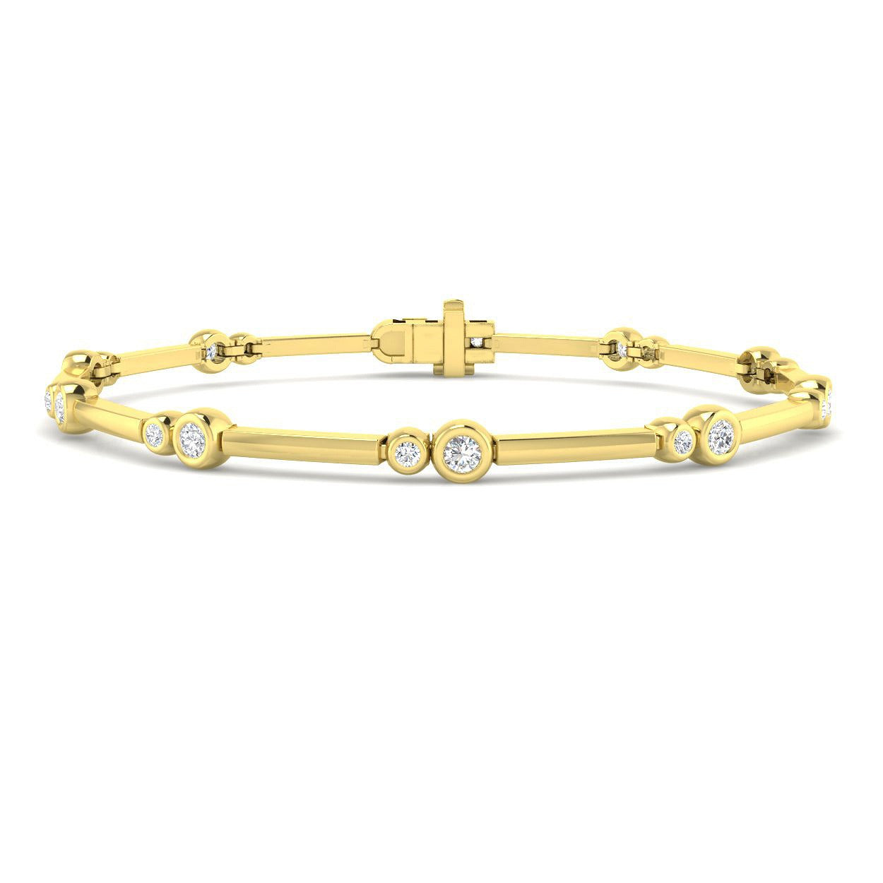 Round Diamond Bracelet, Diamond Bar Bracelet, Platinum Bracelet Women, Ethical Diamond Jewelry